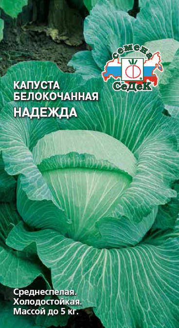 Семена - Капуста Надежда Белокачанная 0,5 гр.